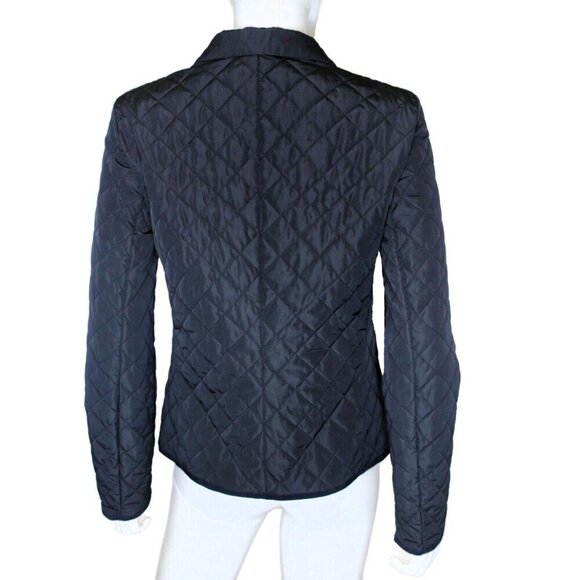 Geospirit Diamond Quilted Dark Navy Lightweight Blazer Jacket Women's 46 Small - Picture 2 of 5